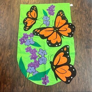 Evergreen Enterprises summer monarch butterfly floral flag outdoor decor